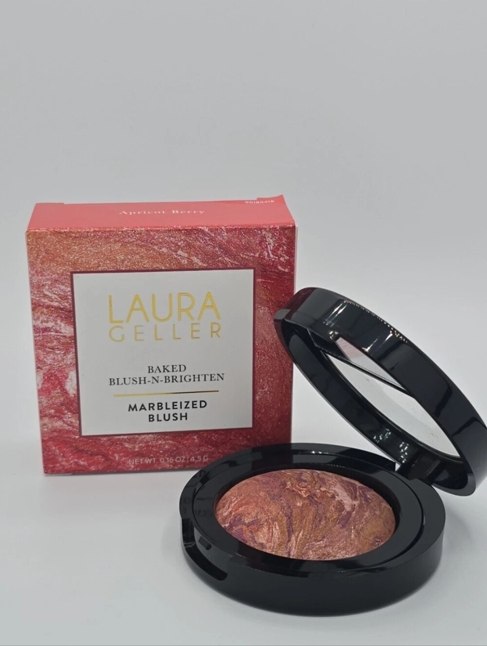 NEW! LAURA GELLER Baked Blush N Brighten Marbleized Blush 0.16 oz APRICOT BERRY